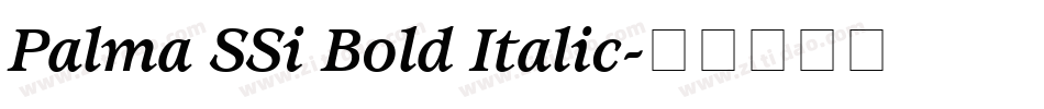 Palma SSi Bold Italic字体转换